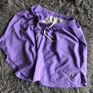 Purple workout shorts